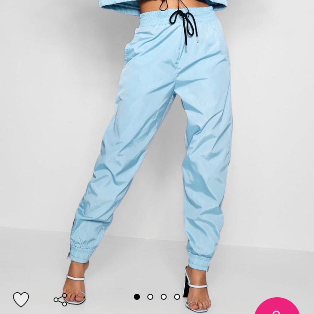 NEW LIGHT BLUE SHELL TRACK PANT